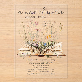Wildblume | Book Theme Baby Shower Acryleinladungen
