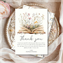 Wildblume | Book Theme Baby Shower Dankeskarte