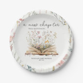 Wildblume | Book Theme Baby Shower Pappteller (Vorderseite)