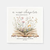 Wildblume | Book Theme Baby Shower Serviette (Vorderseite)