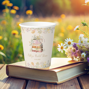 Wildblume Book Theme Brautparty Pappbecher