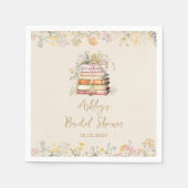 Wildblume Book Theme Brautparty Serviette (Vorderseite)