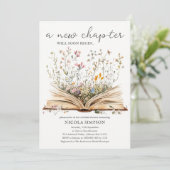 Wildblume | Book Theme Bridal Shower Einladung (Stehend Vorderseite)