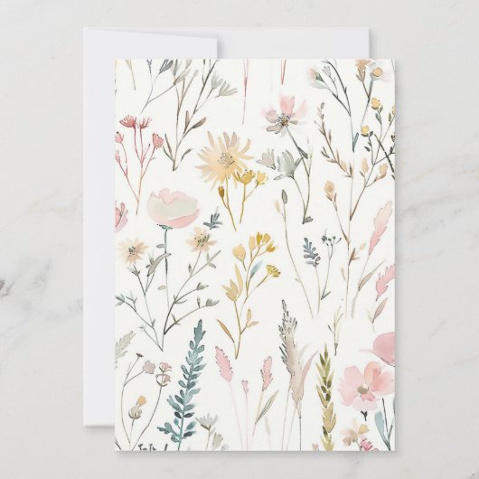 Wildblume | Book Theme Bridal Shower Einladung (Rückseite)