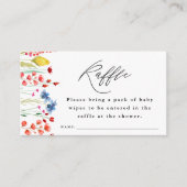 Wildblume Border Baby Shower Raffle Ticket Begleitkarte (Vorderseite)