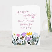 Wildblume Border Bloomful Birthday Karte (Vorderseite)