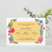 Wildblume Border mit gelber Einladung (Stehend Vorderseite)