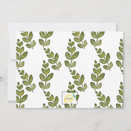 Wildblume Border mit gelber Einladung (Rückseite)