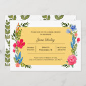 Wildblume Border mit gelber Einladung (Vorne/Hinten)