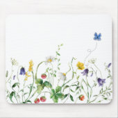 Wildblume Border mit Schmetterling Mousepad (Vorne)