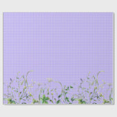 Wildblume Border on Lila Gingham Geschenkpapier (Flach)