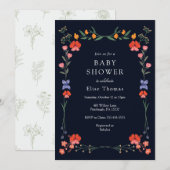 Wildblume Botanic Garden Babydusche Einladung (Vorne/Hinten)