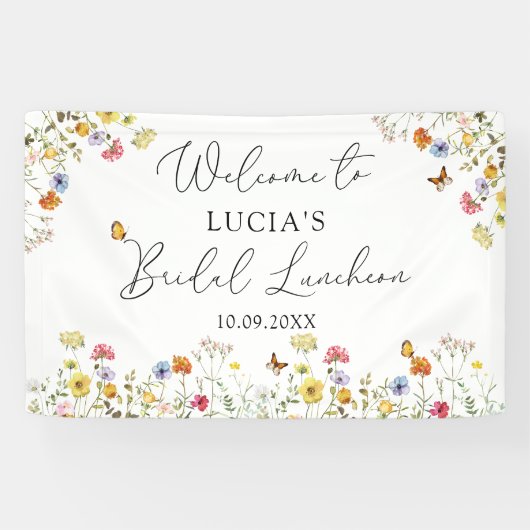 Wildblume Botanical Bridal Luncheon Empfang Banner (Horizontal)