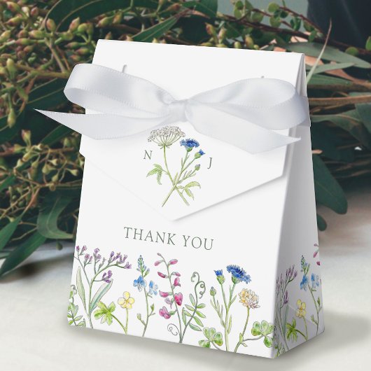 Wildblume botanisch-blaue Hochzeit Geschenkschachtel