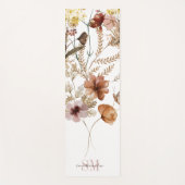 Wildblume Botanisch Mit Monogramm Yogamatte (Vorderseite)