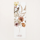 Wildblume Botanisch Mit Monogramm Yogamatte (Rückseite)