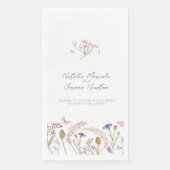 Wildblume botanische Aquarellfarben Hochzeit im He Serviette (Vorderseite)