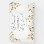 Wildblume Botanische Babydusche Begrüßungsbanner Banner (Vertikal)