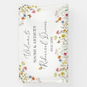 Wildblume Botanische Begrüßung Probe Unterschrift Banner (Vertikal)