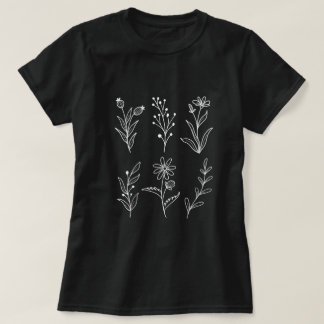 Wildblume Botanische Blätter T-Shirt