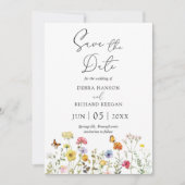 Wildblume Botanische Farbblüte Save the Date (Vorderseite)