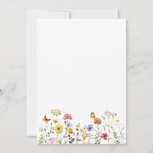 Wildblume Botanische Farbblüte Save the Date (Rückseite)