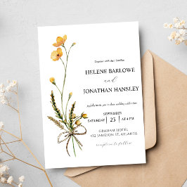 Wildblume Botanische Moderne Rustikale Hochzeit Einladung
