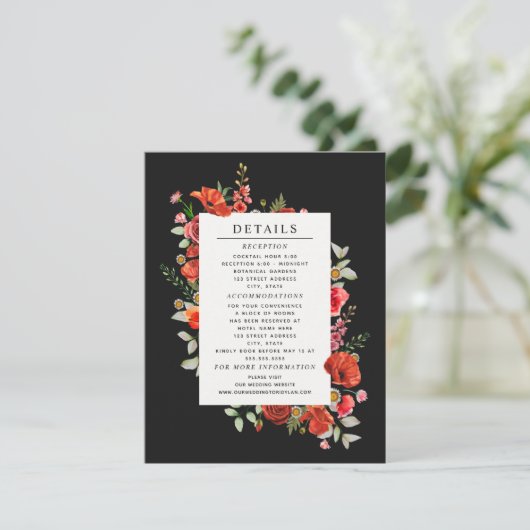 Wildblume Botanische Mohnblüte Begleitkarte (Stehend Vorderseite)