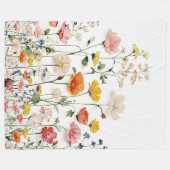 Wildblume Botanische Wasserfarbe Fleecedecke (Vorderseite (Horizontal))
