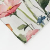 Wildblume Botanische Wasserfarbe Fleecedecke (Ecke)