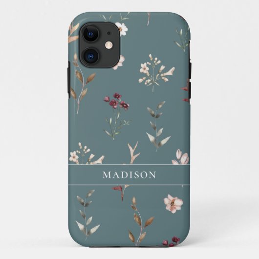 Wildblume Botanischer Blumenkohl Personalisiert Case-Mate iPhone Hülle (Rückseite)