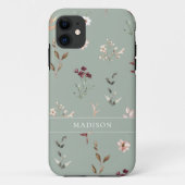 Wildblume Botanischer Floral Name Monogramm Case-Mate iPhone Hülle (Rückseite)