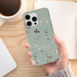 Wildblume Botanischer Floral Name Monogramm Case-Mate iPhone Hülle<br><div class="desc">Wildblume Botanischer Blumenbeweis Monogram iPhone Case</div>