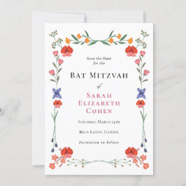 Wildblume Botanischer Garten Bat Mitzvah Einladung