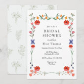 Wildblume Botanischer Garten Brautparty Einladung (Vorne/Hinten)