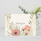 Wildblume Botanischer Garten Hochzeit Dankeschön K Dankeskarte (Stehend Vorderseite)