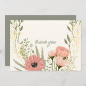 Wildblume Botanischer Garten Hochzeit Dankeschön K Dankeskarte (Vorne/Hinten)