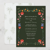 Wildblume Botanischer Garten Hochzeit Einladung (Vorne/Hinten)