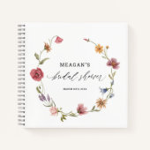 Wildblume Botanisches Brautparty Gäestbook Notizblock (Vorderseite)