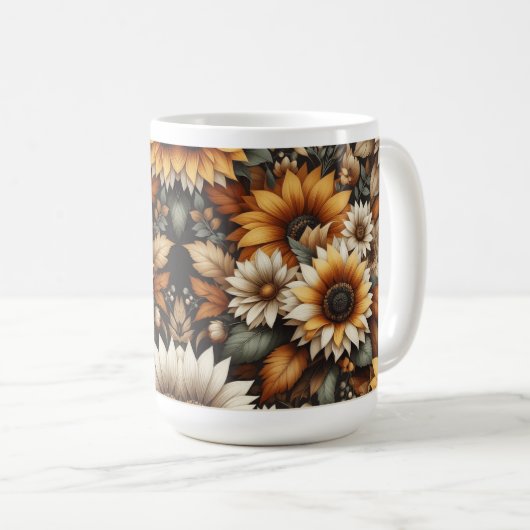 Wildblume Botanisches Design 🌷 Kaffee Tasse 15oz (VorderseiteRechts)