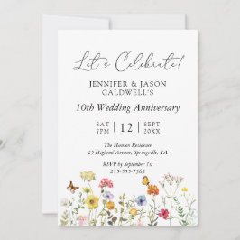 Wildblume Botanisches Hochzeitsjubiläum Party Einladung