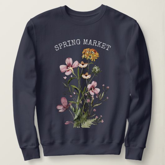 Wildblume Bouquet #1 Frühjahrsmarkt Sweatshirt (Design vorne)