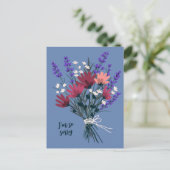 Wildblume Bouquet Beileid zum Verlust Postkarte (Stehend Vorderseite)