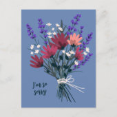Wildblume Bouquet Beileid zum Verlust Postkarte (Vorderseite)