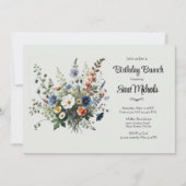 Wildblume Bouquet Birthday Brunch Einladung (Vorderseite)