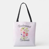 Wildblume Bouquet Bridesmaid Hochzeit Tasche (Rückseite)