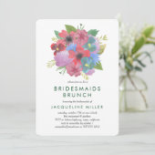 Wildblume Bouquet Bridesmaids Brunch Einladung (Stehend Vorderseite)