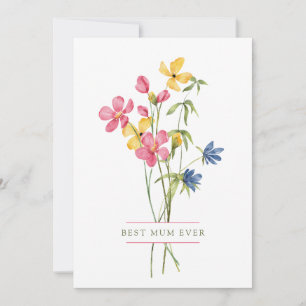 Wildblume Bouquet Der beste Muttertag Feiertagskarte