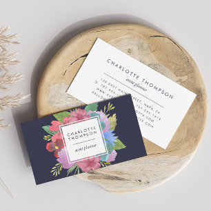 Wildblume Bouquet Doppelseitig Visitenkarte