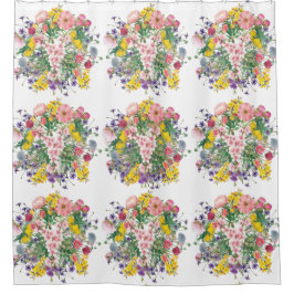 Wildblume Bouquet Duschvorhang